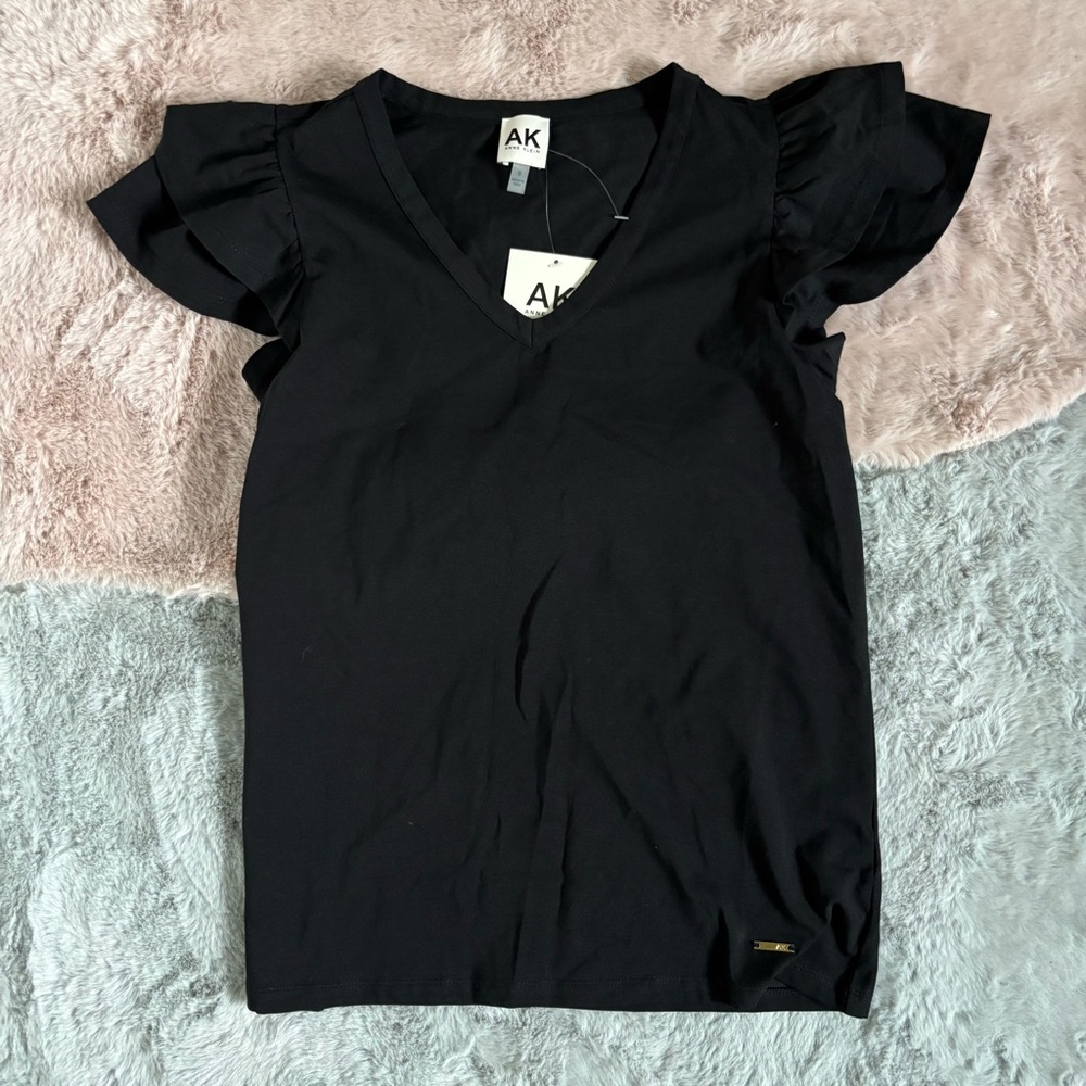 Anne Klein black short sleeve top